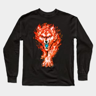 Fire Wolf Long Sleeve T-Shirt